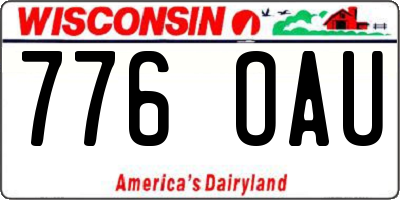 WI license plate 776OAU