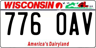 WI license plate 776OAV