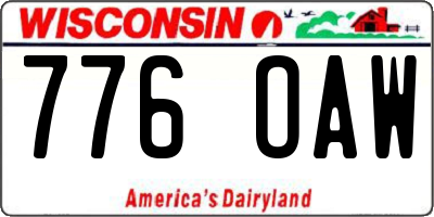 WI license plate 776OAW