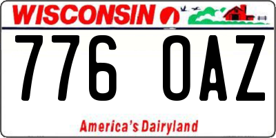 WI license plate 776OAZ