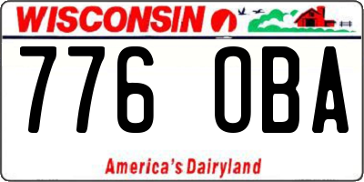 WI license plate 776OBA