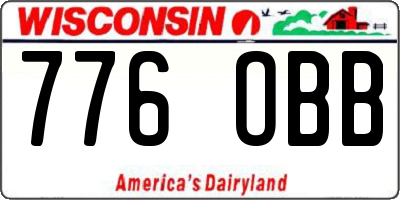 WI license plate 776OBB