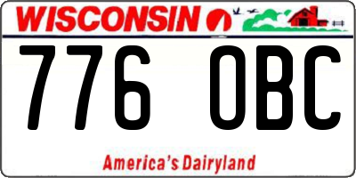 WI license plate 776OBC