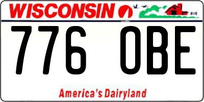 WI license plate 776OBE