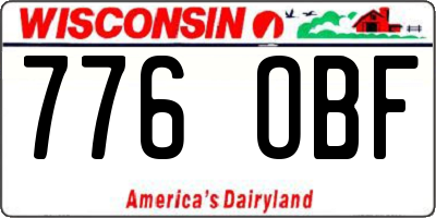 WI license plate 776OBF