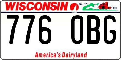 WI license plate 776OBG