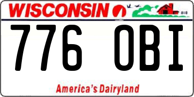 WI license plate 776OBI