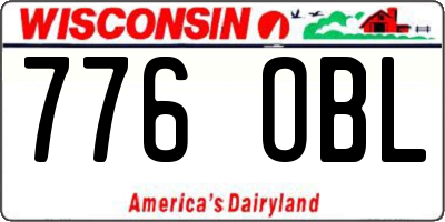 WI license plate 776OBL