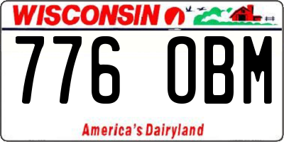 WI license plate 776OBM