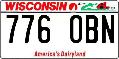 WI license plate 776OBN