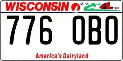 WI license plate 776OBO