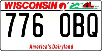 WI license plate 776OBQ