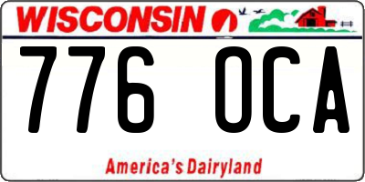 WI license plate 776OCA