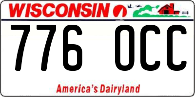 WI license plate 776OCC