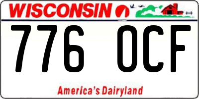 WI license plate 776OCF