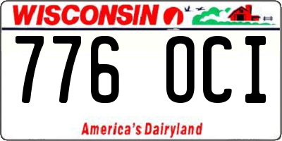 WI license plate 776OCI