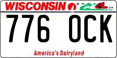 WI license plate 776OCK