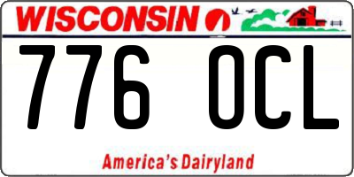 WI license plate 776OCL