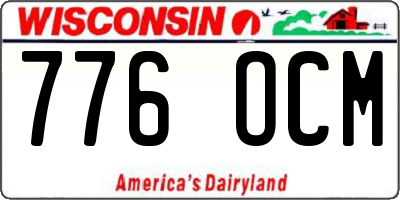 WI license plate 776OCM