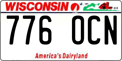 WI license plate 776OCN