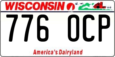 WI license plate 776OCP