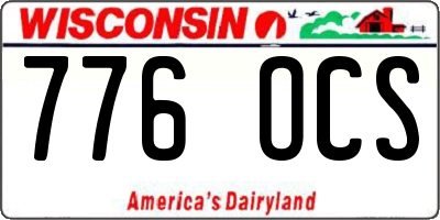 WI license plate 776OCS