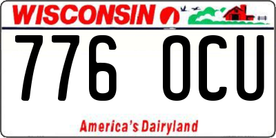 WI license plate 776OCU