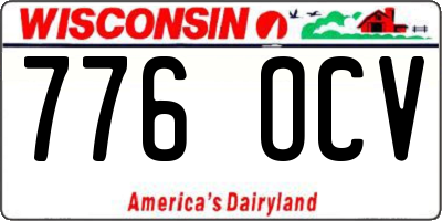 WI license plate 776OCV