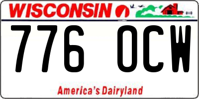 WI license plate 776OCW