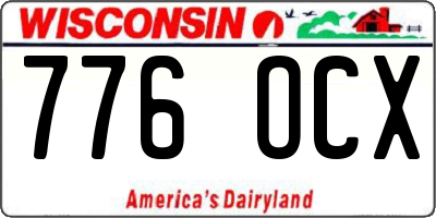 WI license plate 776OCX