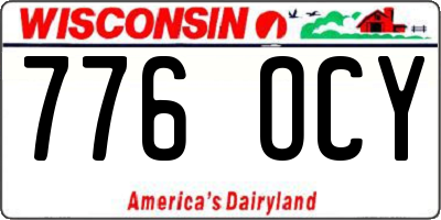 WI license plate 776OCY