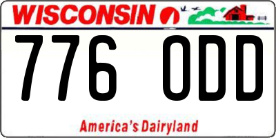 WI license plate 776ODD