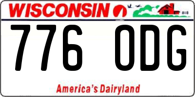 WI license plate 776ODG
