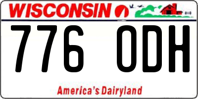 WI license plate 776ODH