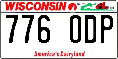 WI license plate 776ODP