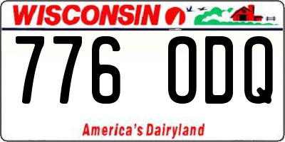 WI license plate 776ODQ