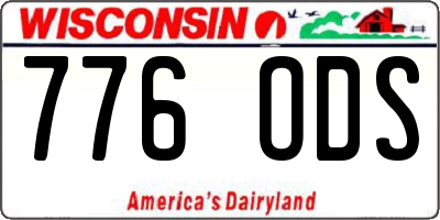 WI license plate 776ODS