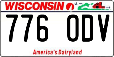 WI license plate 776ODV