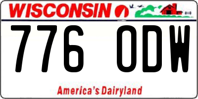WI license plate 776ODW