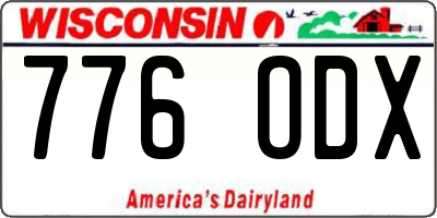 WI license plate 776ODX