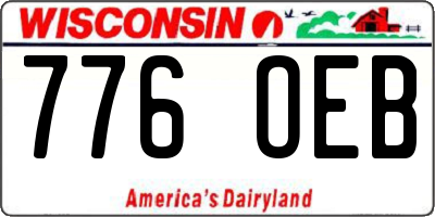 WI license plate 776OEB