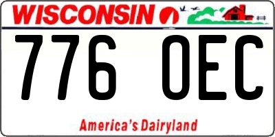 WI license plate 776OEC