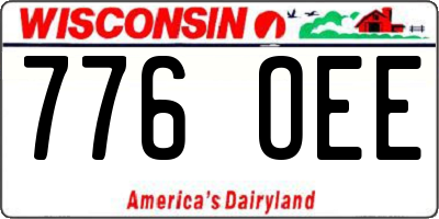 WI license plate 776OEE