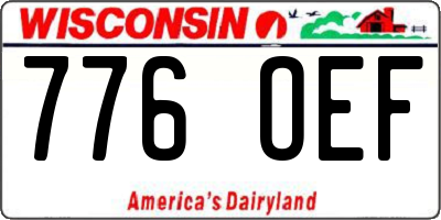 WI license plate 776OEF