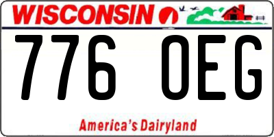 WI license plate 776OEG