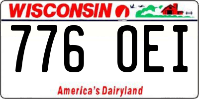 WI license plate 776OEI