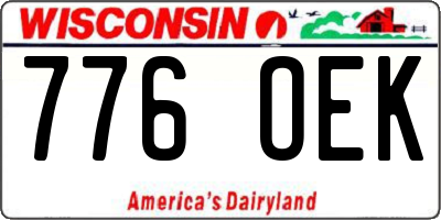 WI license plate 776OEK