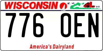 WI license plate 776OEN