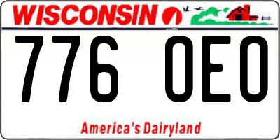 WI license plate 776OEO