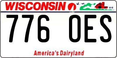 WI license plate 776OES